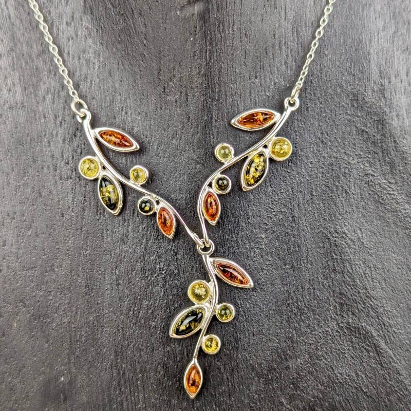 Bernstein Collier Aus Sterlingsilber in 3 Farben - Echt Silber | -Magie Pur von Schmuckstyck