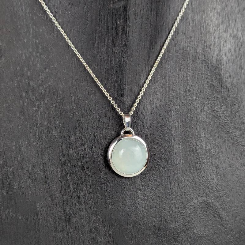 Collier in Silber Mit Chalcedon Anhänger | Blau Halskette Schmuckstyck von Schmuckstyck