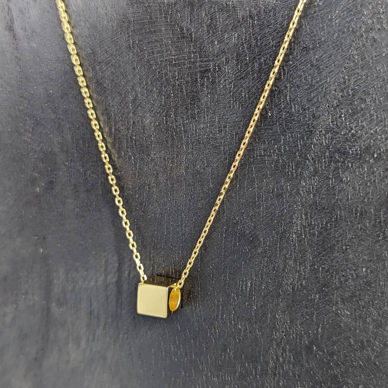 Wundervolles Collier Mit Würfel Vergoldet - Echt Silber | Schmuckstyck von Schmuckstyck