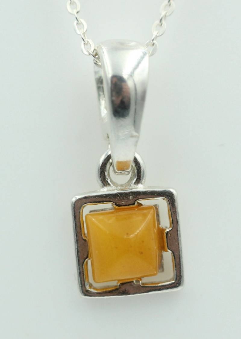 Bernstein Anhänger 925 Silber Collier Kette Bernsteinanhänger Top Edel von Schmucktime