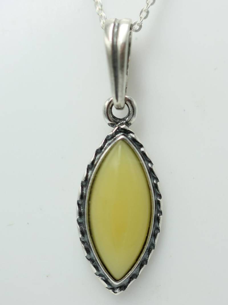 Bernstein Anhänger 925 Sterlingsilber Collier Kette Bernsteinschmuck von Schmucktime