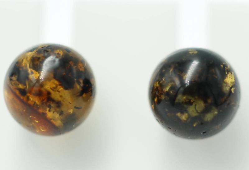 Bernstein Ohrstecker 925 Silber Kugelohrstecker Unisex Bernsteinkugel Ca 8 Mm von Schmucktime