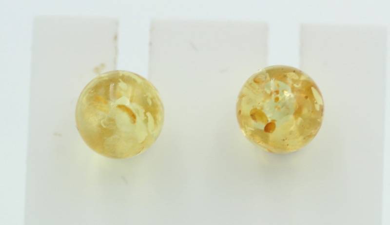 Bernstein Ohrstecker Honig 925 Silber Kugelohrstecker Unisex Bernsteinohrstecker von Schmucktime