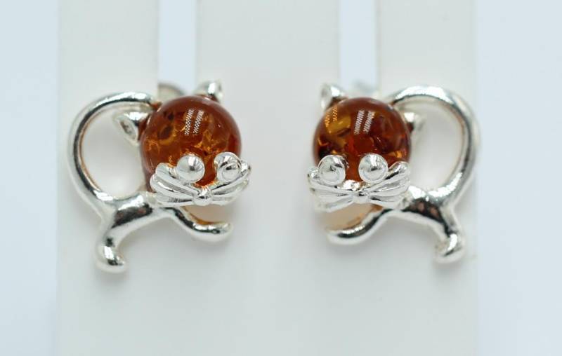Bernstein Ohrstecker Katze 925 Silber Katzenohrstecker Mädchen Frauen Bernstein Ohrstecker Katze 925 Silber Katzenohrstecker Mädchen Frauen von Schmucktime