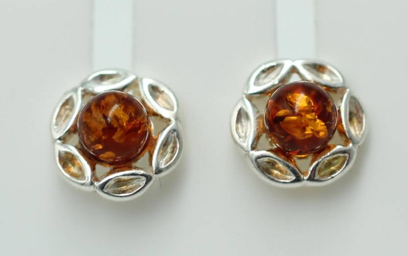 Bernsxtein Ohrstecker 925 Silber Schmuck Ohrschmuck Bernsteinschmuck Top Edel von Schmucktime