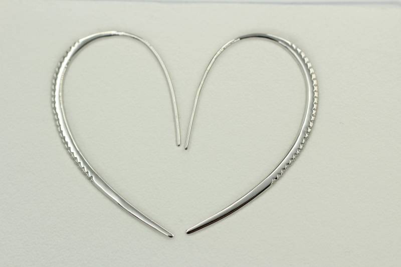 Design Silber Ohrhacken Ca 4 cm Mit Vielen Zirkonia Rhodiniert von Schmucktime