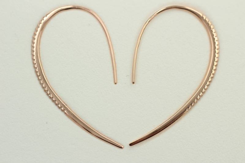 Design Silber Ohrhacken Ca 4 cm Rosevergoldet Mit Vielen Zirkonia von Schmucktime