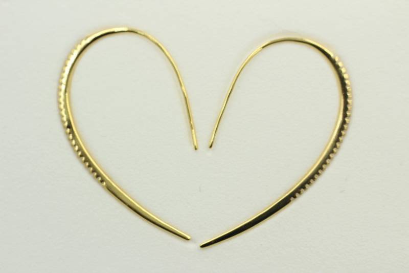 Design Silber Ohrhacken Ca 4 cm Vergoldet Mit Vielen Zirkonia von Schmucktime