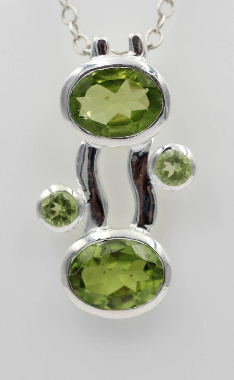Designer 5, 0 Carat Peridot Anhanger Collier Kette Olivin Designschmuck Top von Schmucktime