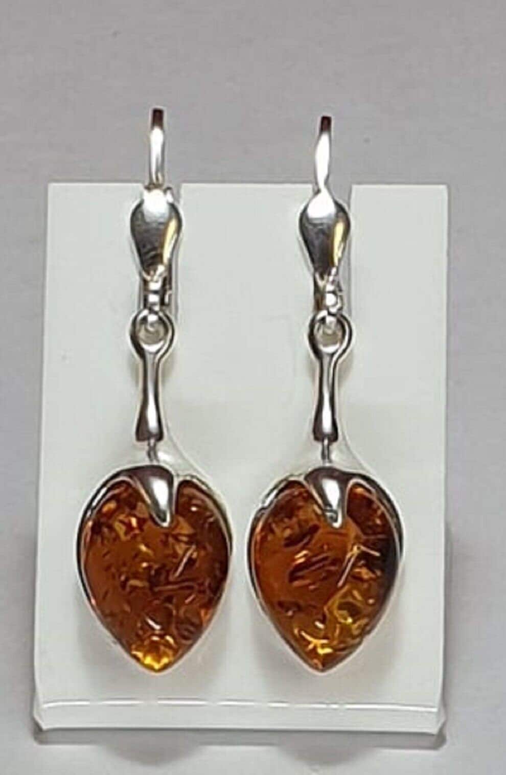 Edle Bernstein Ohrhänger 925 Silber Aus Letland Ohrschmuck Brisur von Schmucktime