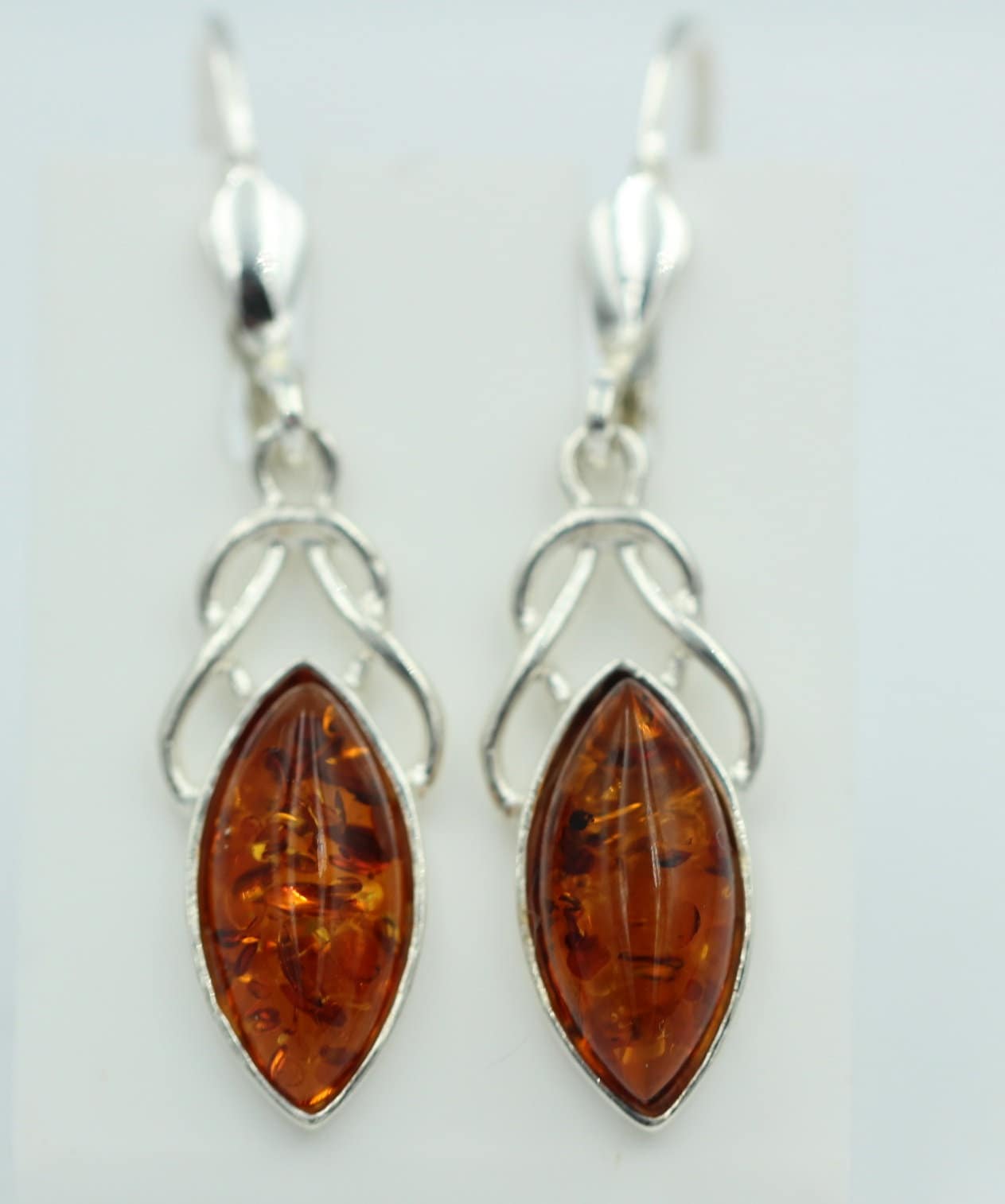 Edle Design Bernstein Ohrhänger 925 Silber Letland Ohrschmuck Brisur von Schmucktime