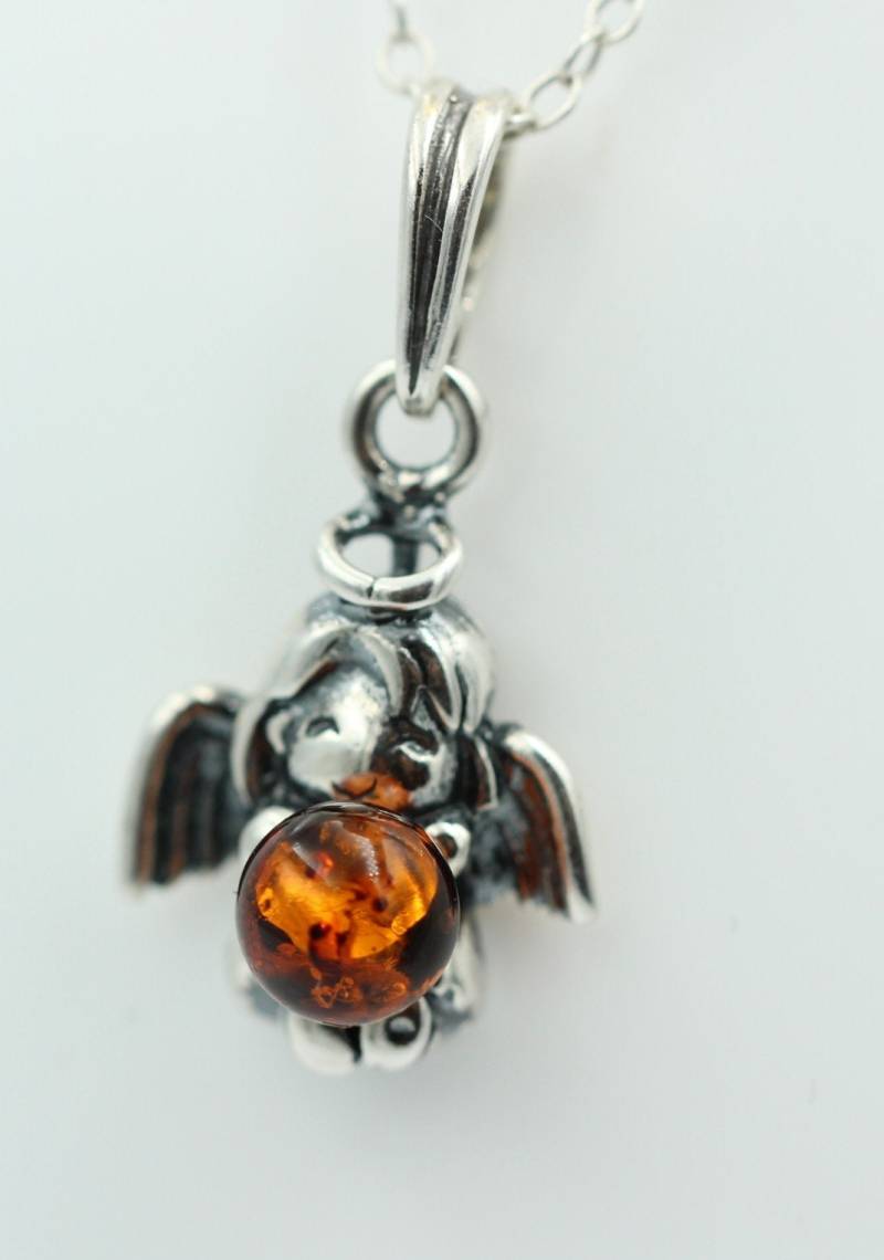 Engelanhänger Mit Bernstein 925 Silber Engelanhänhänger Top Edel von Schmucktime