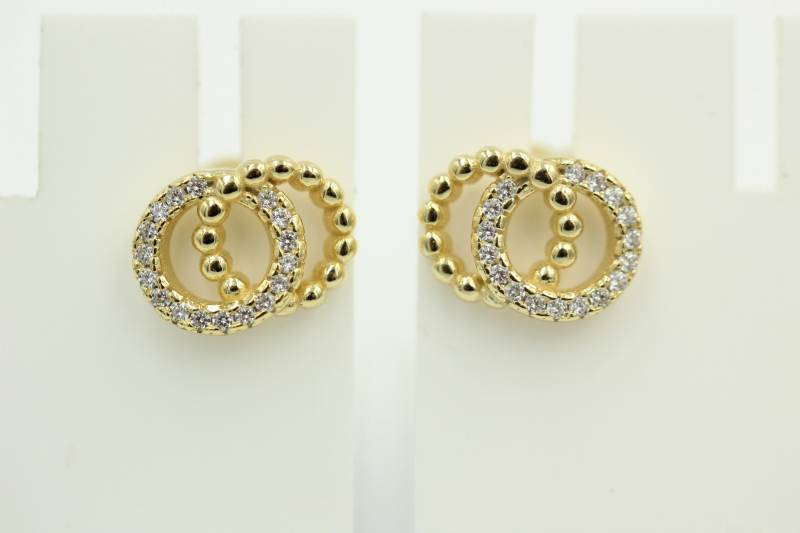 Ohrstecker Ringe Sterling Silber Mit Zirkonias 925 Vergoldet Top Edel von Schmucktime