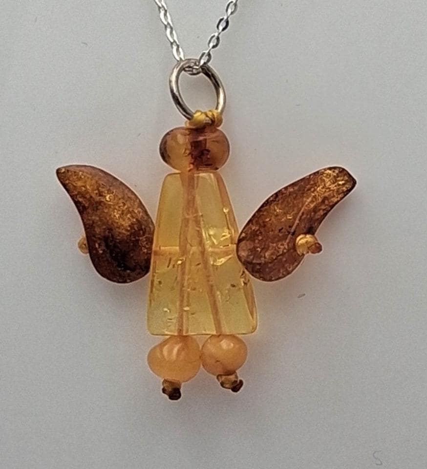 Schutzengel-Anhänger Aust Echtem Bernstein von Schmucktime