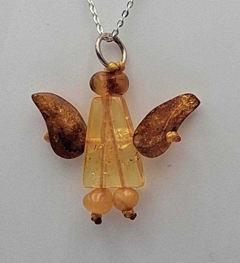 Schutzengel-Anhänger Aust Echtem Bernstein von Schmucktime