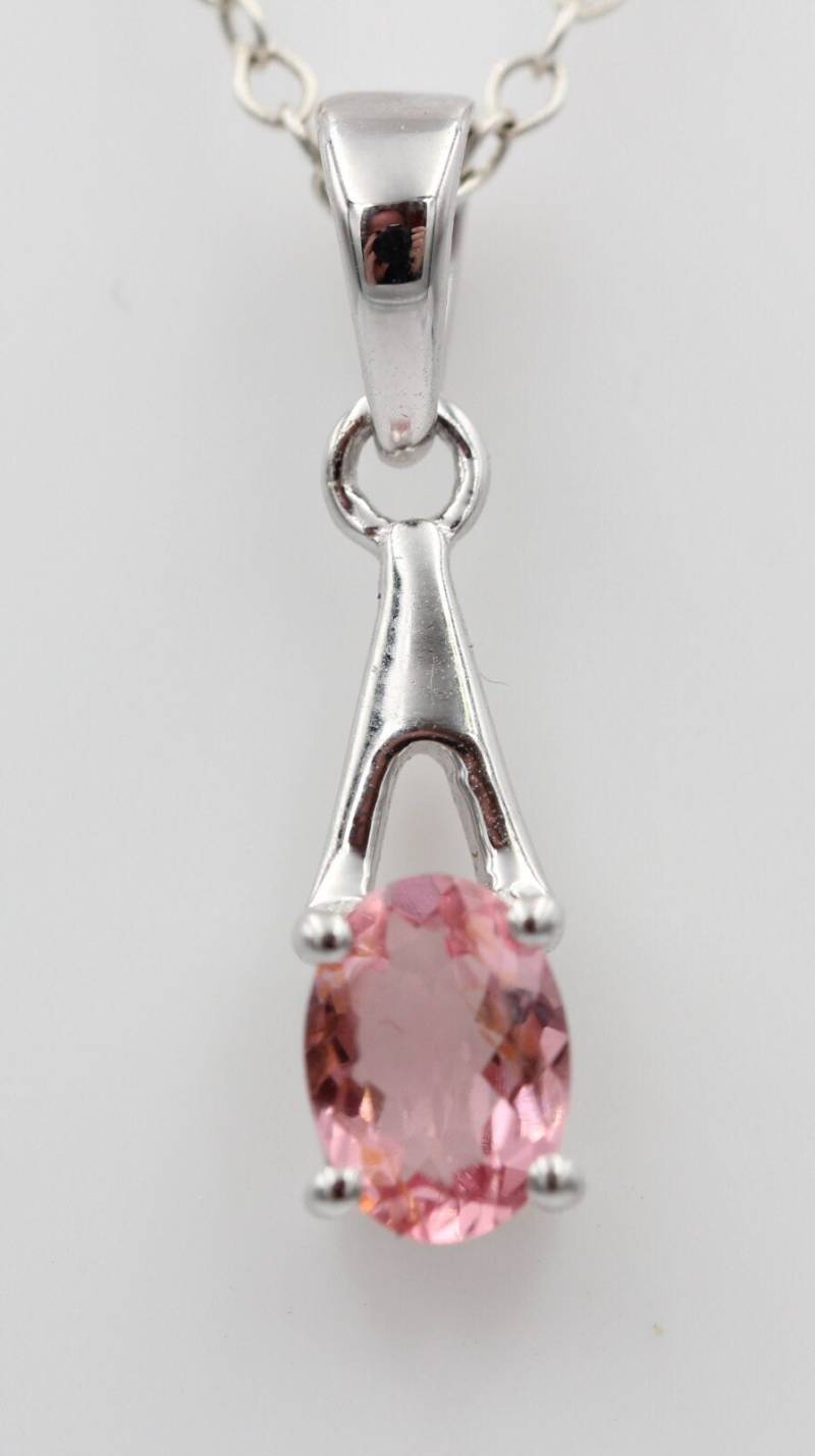 Seltener 0, 72 Carat Turmalin Anhänger 925 Silber Colllier Kette Turmalinschmuck von Schmucktime