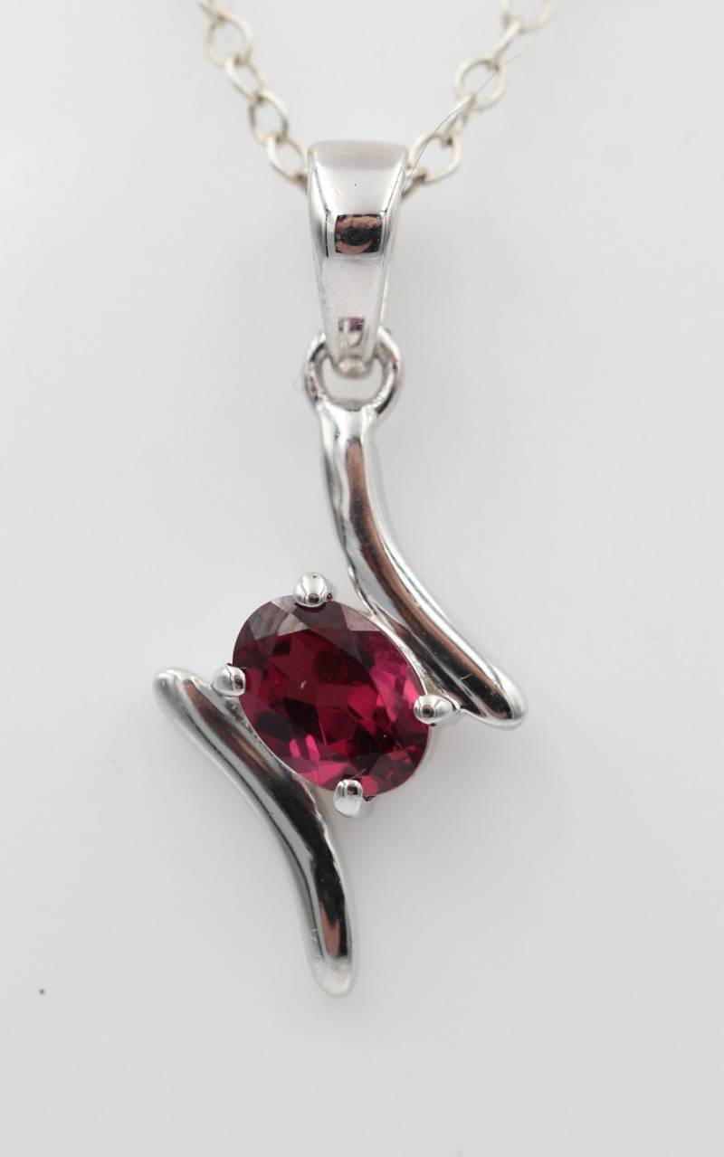 Seltener 0, 72 Carat Umbalit Granat Anhänger 925 Silber Collier Kette Aus Afrika von Schmucktime