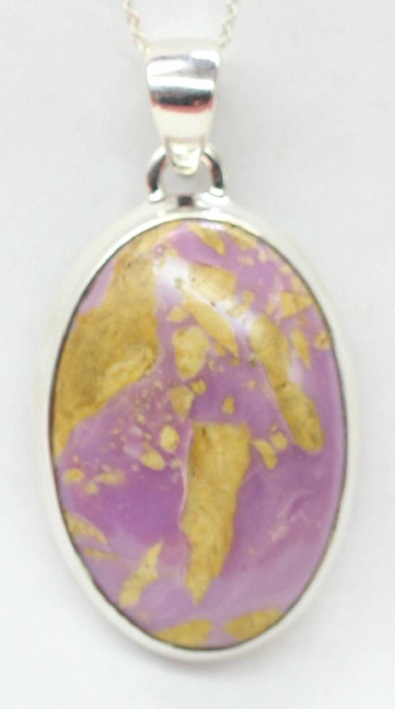 Seltener Phosphosiderit Anhangern 925 Silber Rosa Gelbes Mineral Top Edel Peru von Schmucktime