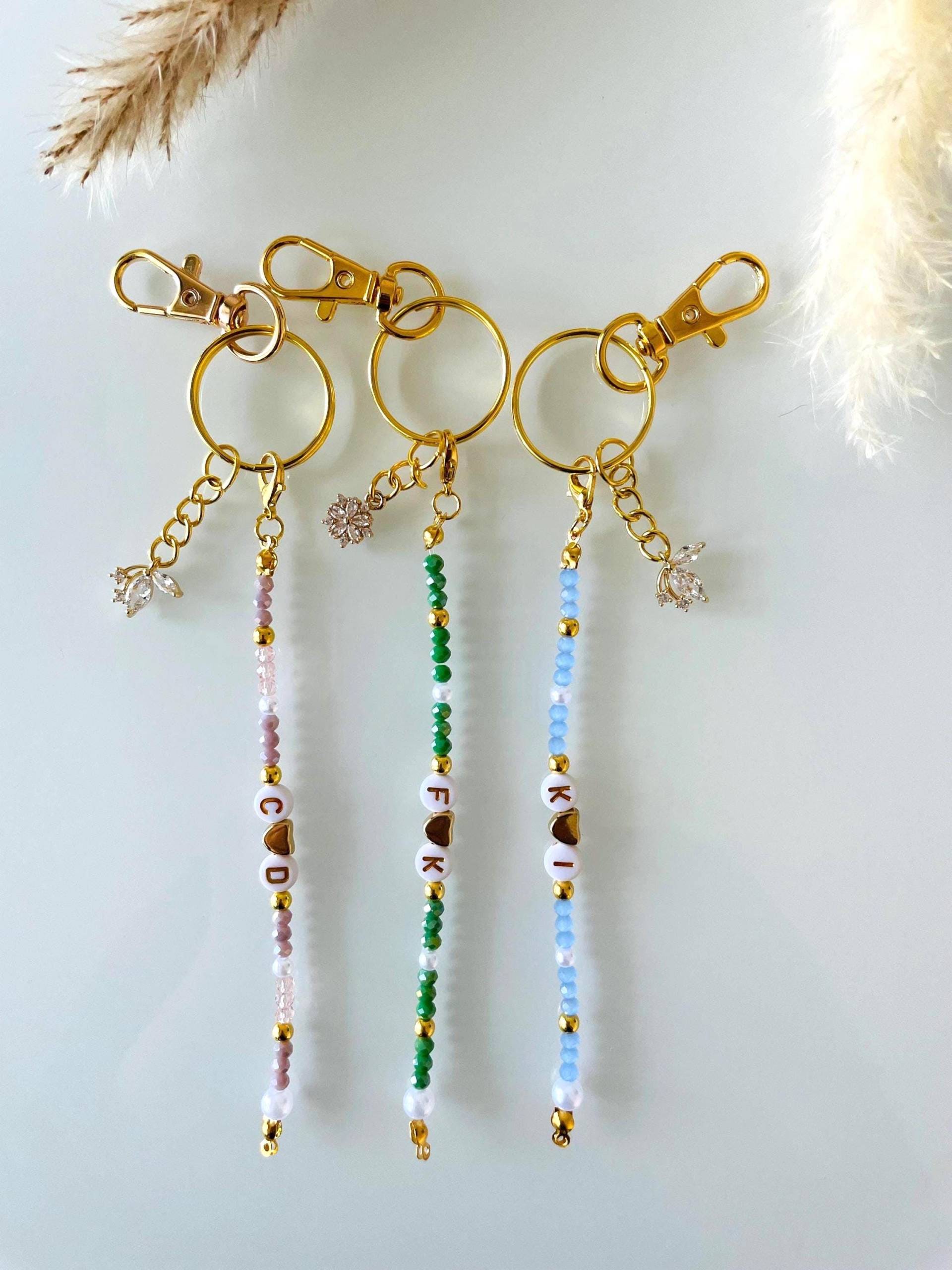 Personalisierter Schlüsselanhänger Mit Initialen- Glitzeranhänger Vergoldet - Geschenk Für Mama, Freundin von SchmucktraumBoutique