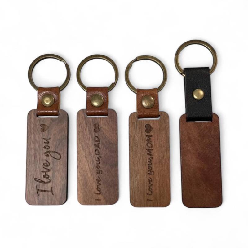 Personalisierter Schlüsselanhänger Holz - Leder Geschenk Für Papa Mama Partner Männer Accessoire Gravur I Love You Personalisierter Schlüsselanhänger Holz - Leder Geschenk Für Papa Mama Partner Männer Accessoire Gravur I Love You von SchmucktraumBoutique