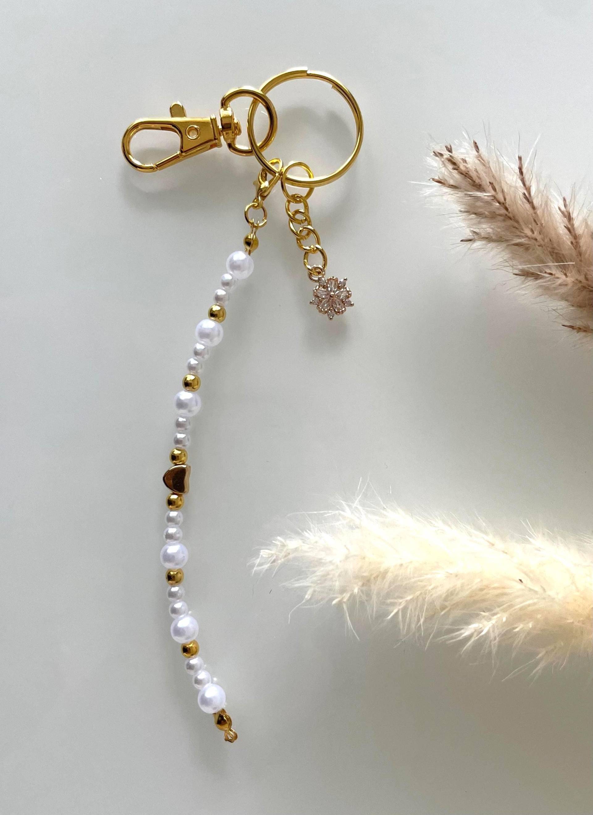 Schlüsselanhänger Herz - 18K Vergoldet Personalisiert Geschenkidee Für Beziehung, Mama, Familie von SchmucktraumBoutique