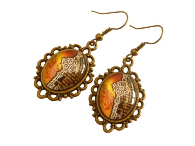 Antik Stil Ohrringe Mit Schlüssel Motiv Braun Bronzefarben Geschenkidee Beste Freundin Valentinstag Frau von Schmucktruhe