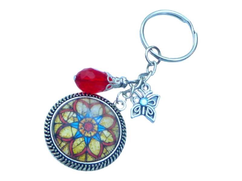 Edeler Schlüsselanhänger Mit Mandala Motiv Rot Bronzefarben Geschenkidee Beste Freundin Kleine Geschenke von Schmucktruhe
