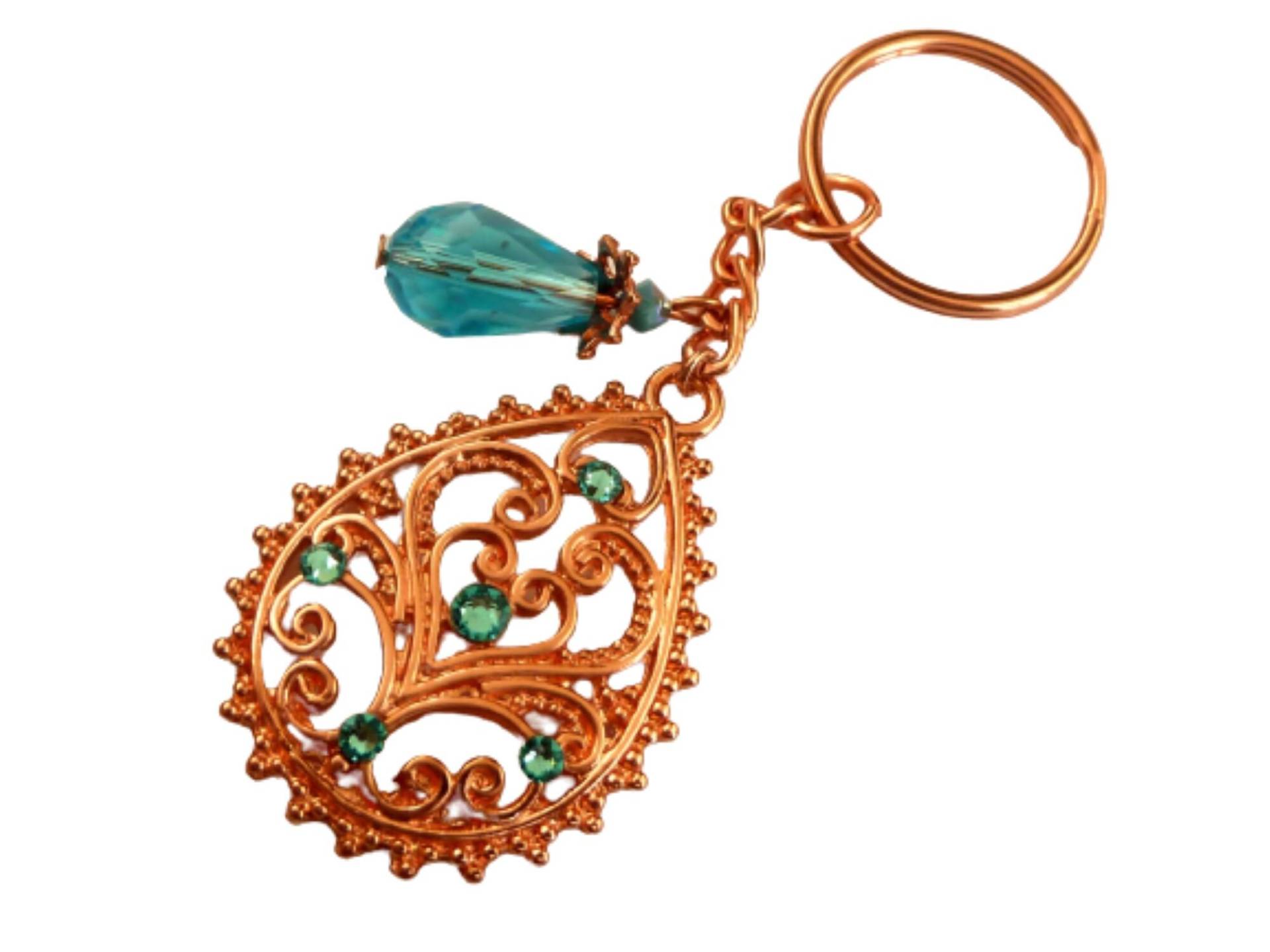 Edler Schlüsselanhänger Mit Tropfen Ornament Rotgold Türkisfarben Unikat Kleine Geschenke Muttertag Geschenkidee Edler Schlüsselanhänger Mit Tropfen Ornament Rotgold Türkisfarben Unikat Kleine Geschenke Muttertag Geschenkidee von Schmucktruhe