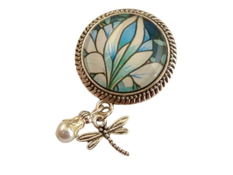 Elegante Brosche Mit Jugendstil Blüte Blau Silberfarben Perle Libelle Dekollete Schmuck Schal Geschenkidee Frau Elegante Brosche Mit Jugendstil Blüte Blau Silberfarben Perle Libelle Dekollete Schmuck Schal Geschenkidee Frau von Schmucktruhe