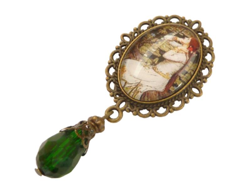 Elegante Brosche Mit Jugendstil Dame Grün Bronzefarben Dekollete Schmuck Taschen Hut Braut Buquet Elegante Brosche Mit Jugendstil Dame Grün Bronzefarben Dekollete Schmuck Taschen Hut Braut Buquet von Schmucktruhe