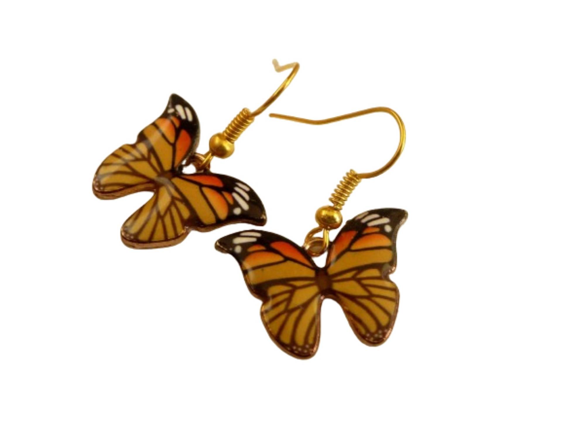 Emaille Schmetterling Ohrringe Braun Schwarz Goldfarben Sommer Accessoire Mädchen Schmuck Geschenkidee Freundin von Schmucktruhe