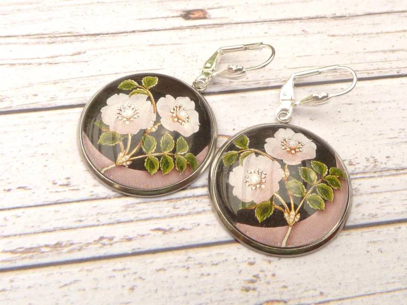 Runde Ohrringe Mit Juwelenblumen Motiv Rosa Grün Silberfarben Edelstahl Sterling Silber Ohrhaken Blumen Schmuck Sommer von Schmucktruhe
