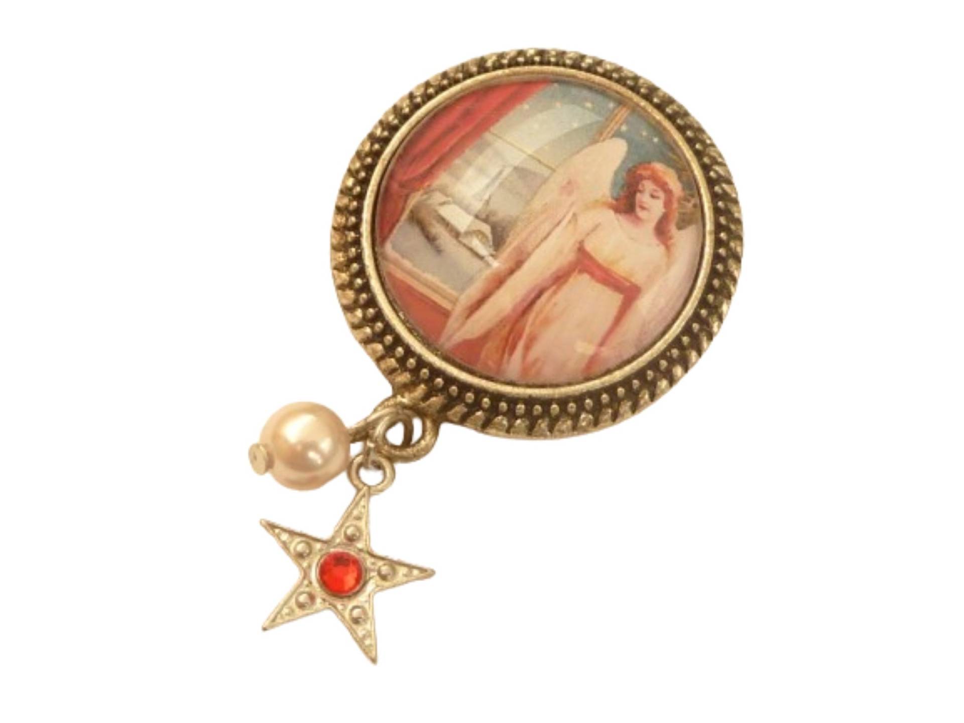 Weihnachtliche Brosche Mit Engel Motiv Und Stern Zwei Motive Zur Auswahl Silberfarben Geschenkidee Advent Frau Freundin Mutter von Schmucktruhe