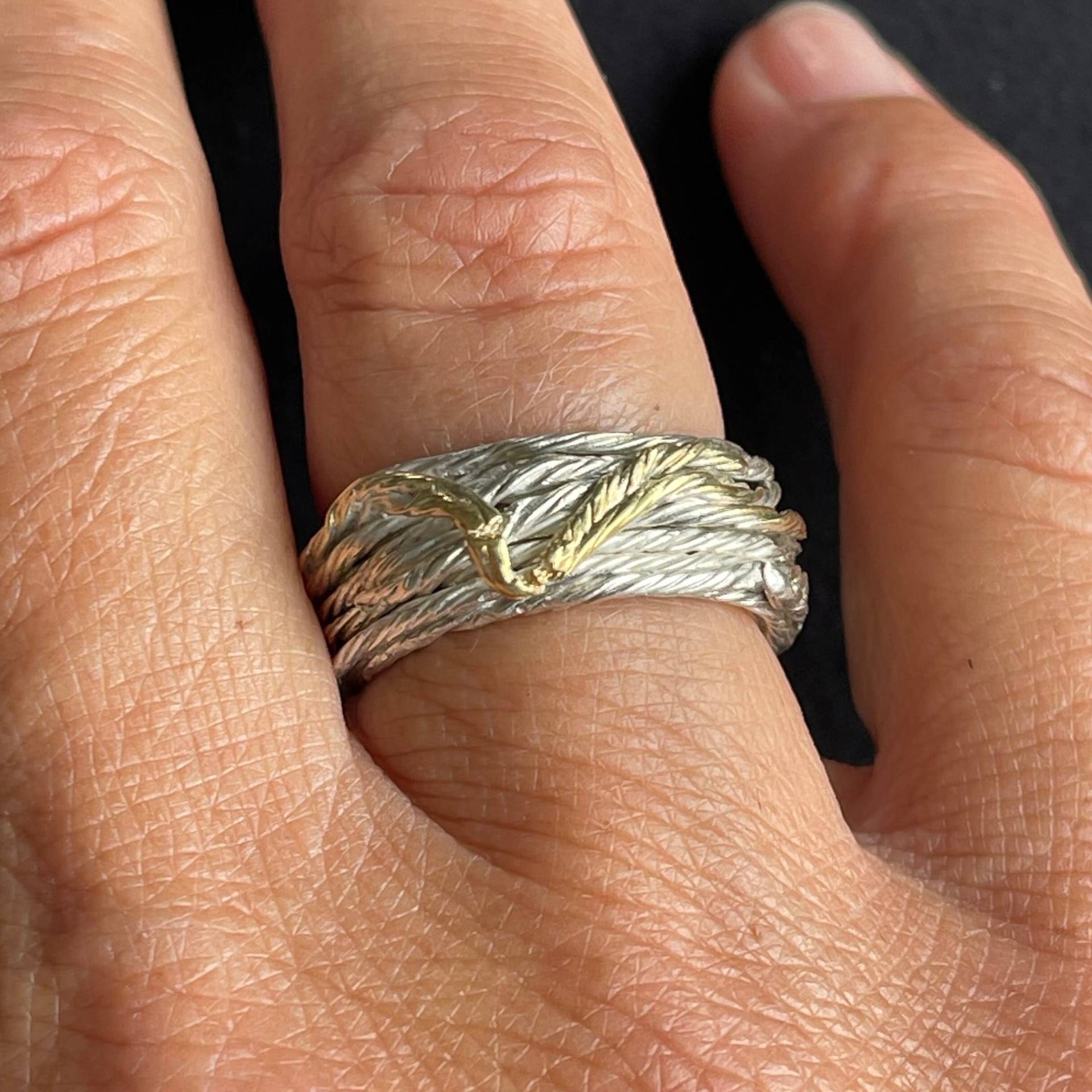 Duett Segler-Ring, Aufgewickeltes Tau Aus 925 Silber von SchmuckundSteine