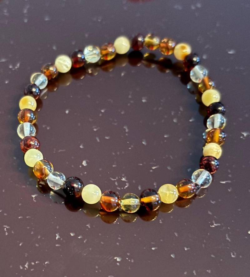 Handgefertigter Bernstein Armband 6 Mm Kugel 18cm Durchmesser von Schmuckvomfeinsten