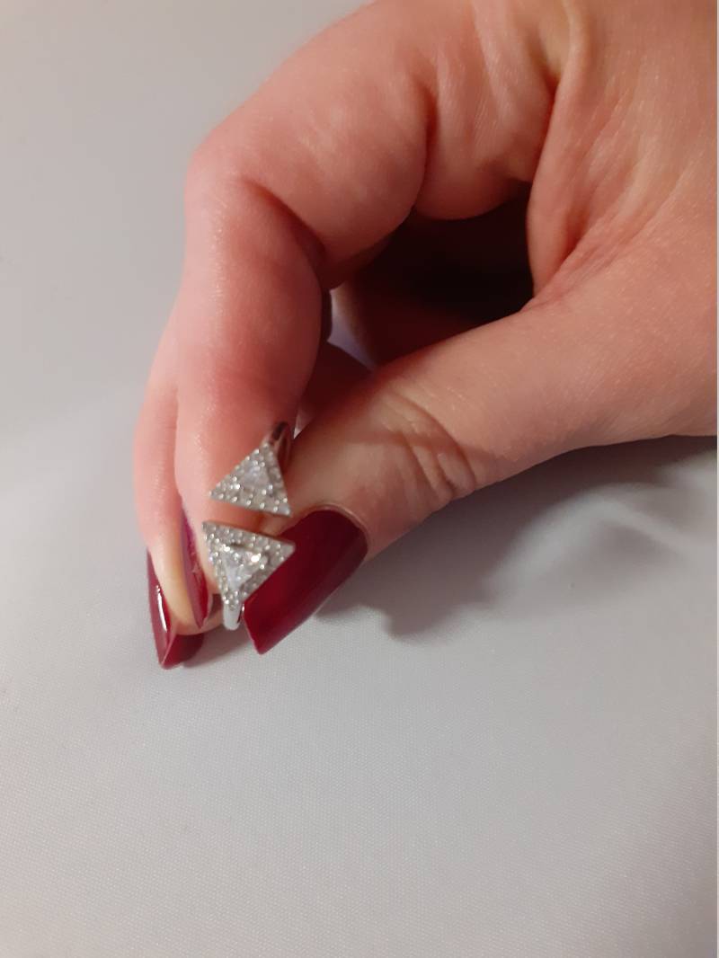 Moderner Damen Ring 925 Silber Rhodiniert Zirkonia Verstellbar von Schmuckvomfeinsten