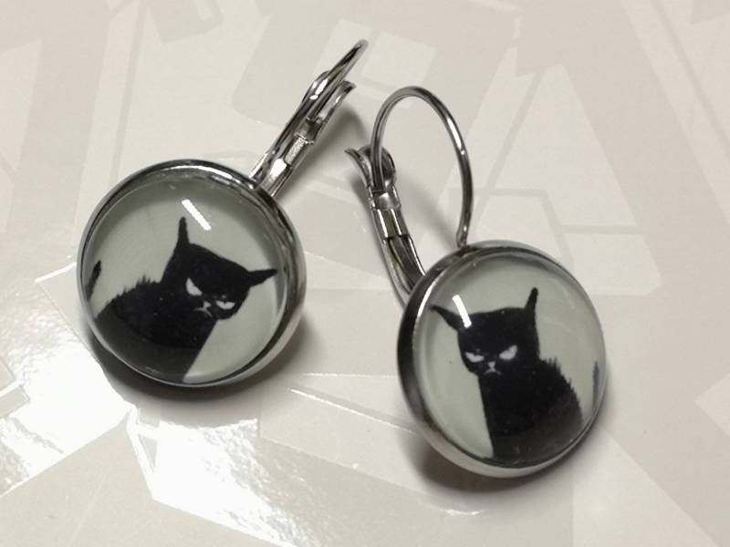 Black Grumpy Cat Ohrringe Black Grumpy Cat Ohrringe von SchmuckwerkDresden