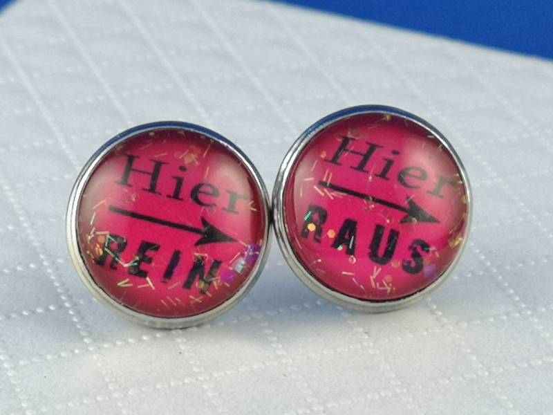 Glitzernde "Hier Rein - Hier Raus" Ohrstecker Glitzernde "Hier Rein - Hier Raus" Ohrstecker von SchmuckwerkDresden