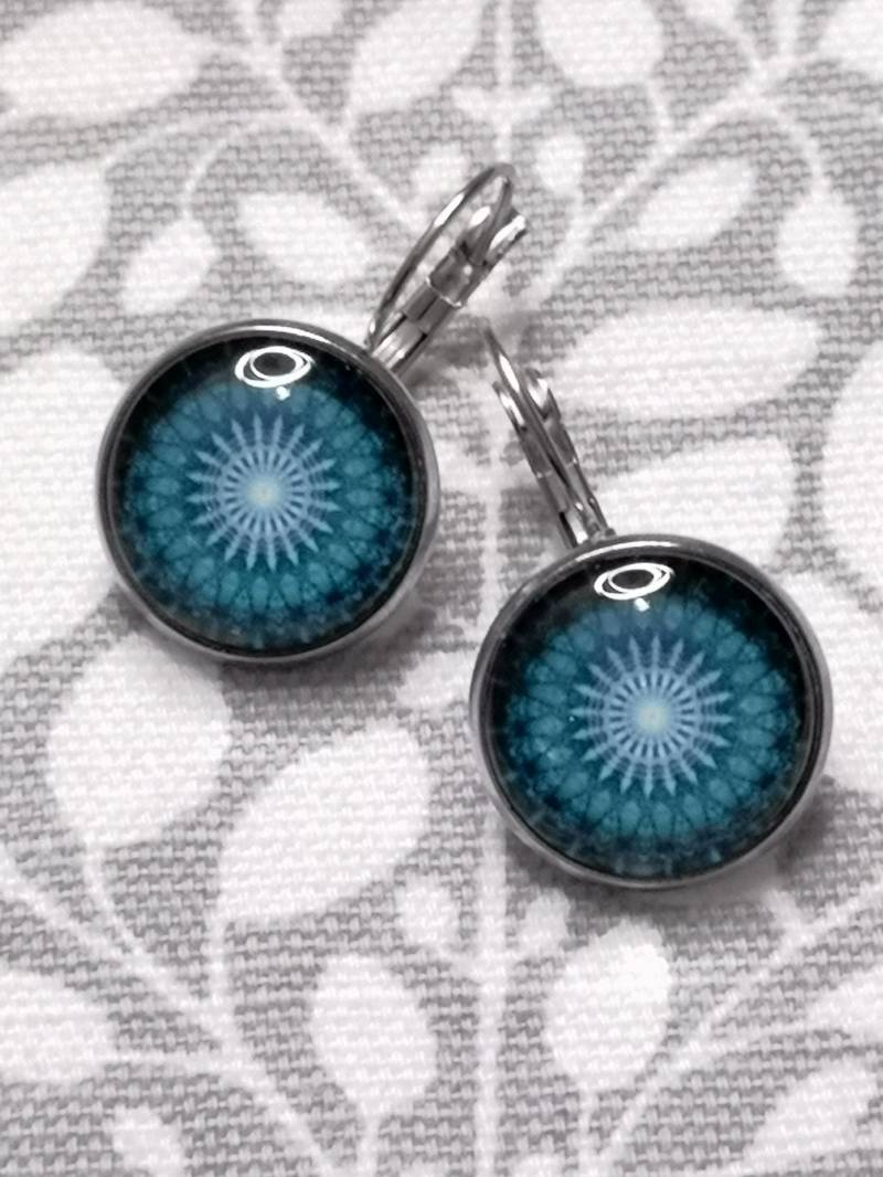 Petrol Blaue Mandala Ohrhänger Petrol Blaue Mandala Ohrhänger von SchmuckwerkDresden