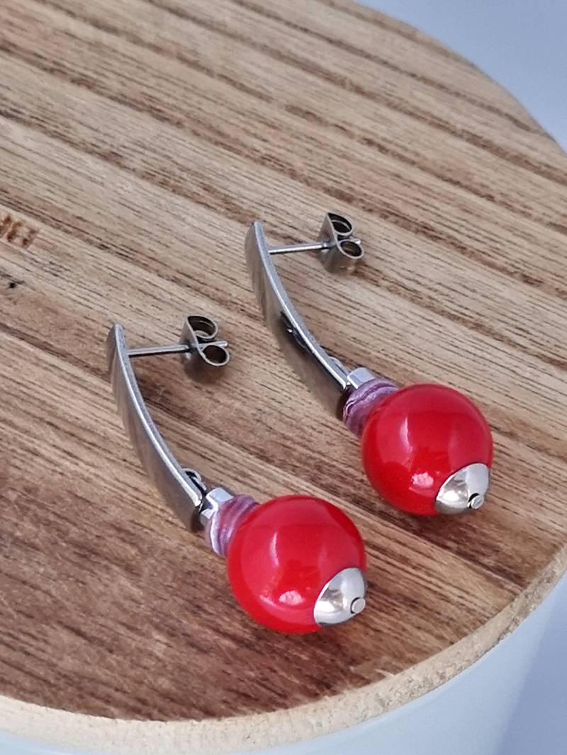 Rote Jade Ohrhänger von SchmuckwerkDresden
