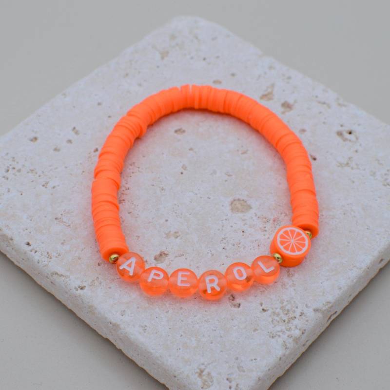 Aperol Spritz Armband Perlenarmband Liebe Sommer Freundin Mädels von Schmuckwerkbymeline