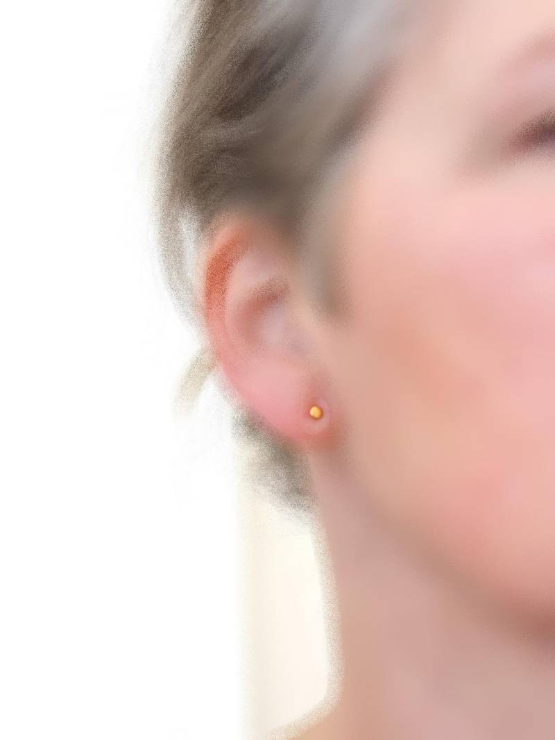 1 Ohrstecker Punkt | Silber Vergoldet 1 Ohrstecker Punkt | Silber Vergoldet von Schmuckwerke