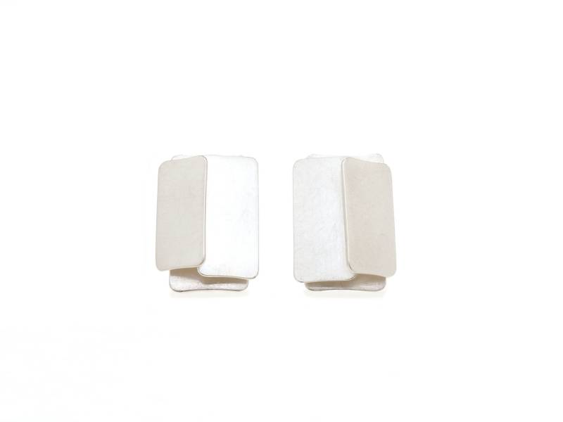 Eckige Silberohrstecker, Faltungen 3 Eckige Silberohrstecker, Faltungen 3 von Schmuckwerke