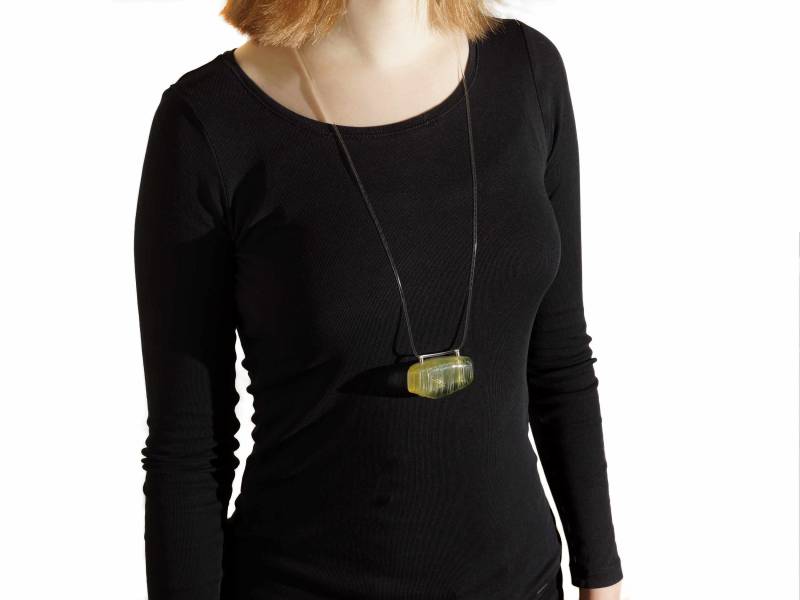 Lange Kette Mit Gelbem Glas von Schmuckwerke