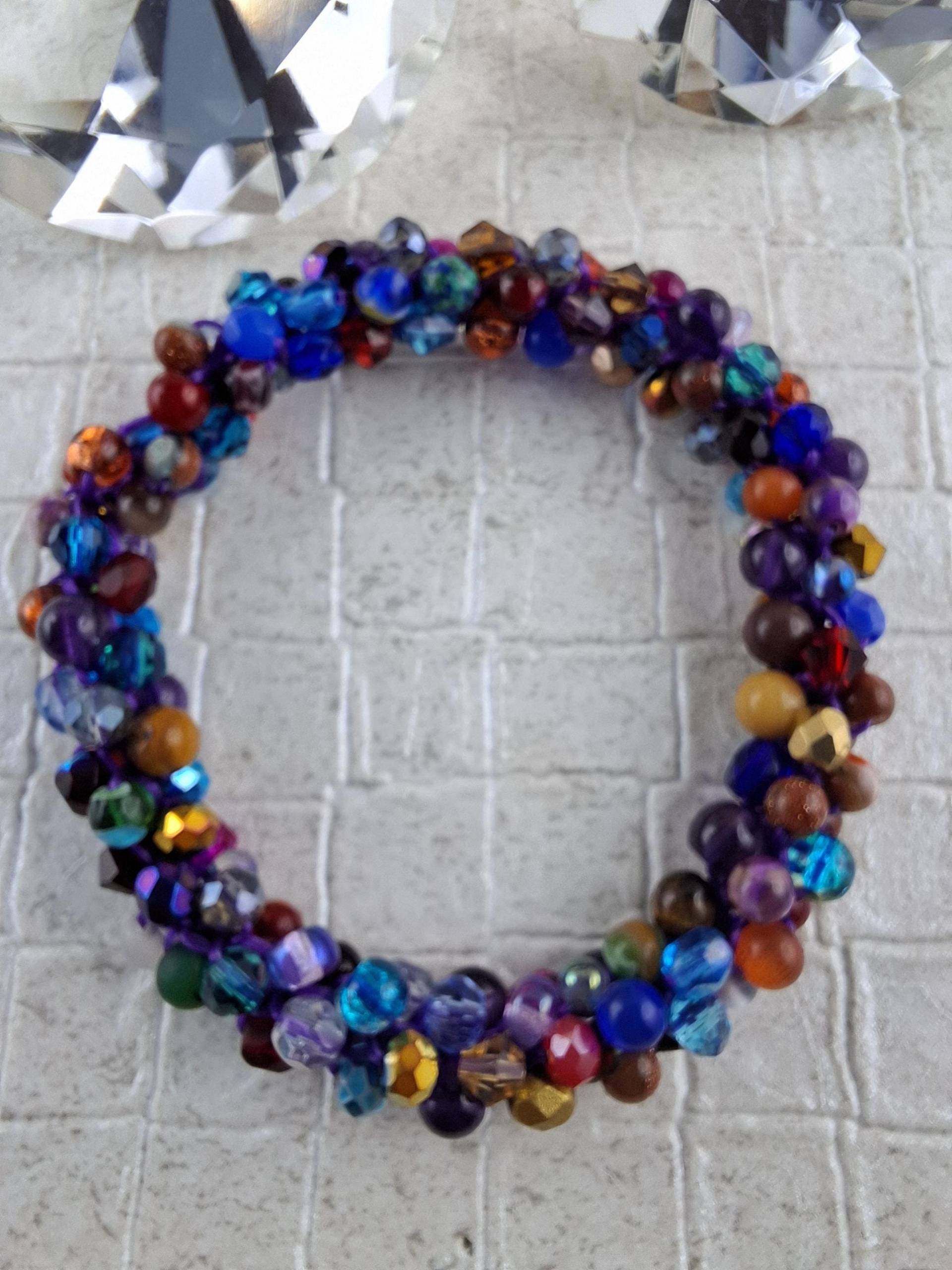 Häkelarmband Bunt Gummizug von SchmueckdichDesign