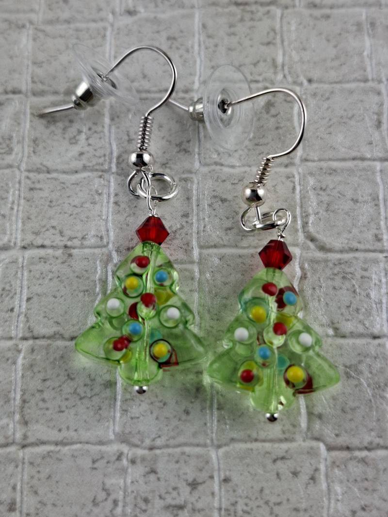 Ohrringe Weihnachtsbaum Grün von SchmueckdichDesign