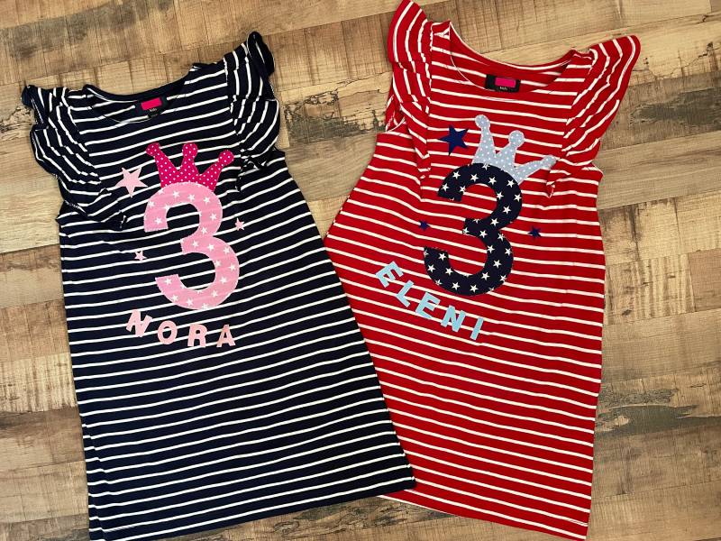 Geburtstagskleid Mit Wunschzahl & Krone Name Sterne 2 3 4 5 6 7 8 9 Geburtstag Kleid Mädchen Kleider von Schmunzelstube