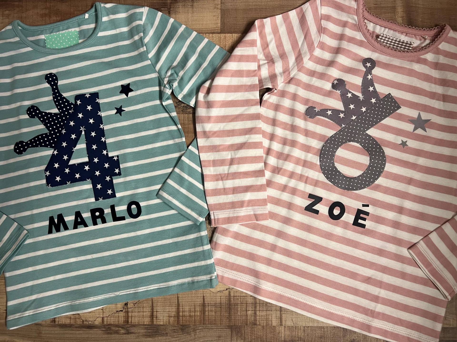 Geburtstagsshirt Für Mädchen Jungen Shirt Geburtstag 1 2 3 4 5 6 7 8 9 Krone Stern Mit Sternen Gestreift von Schmunzelstube