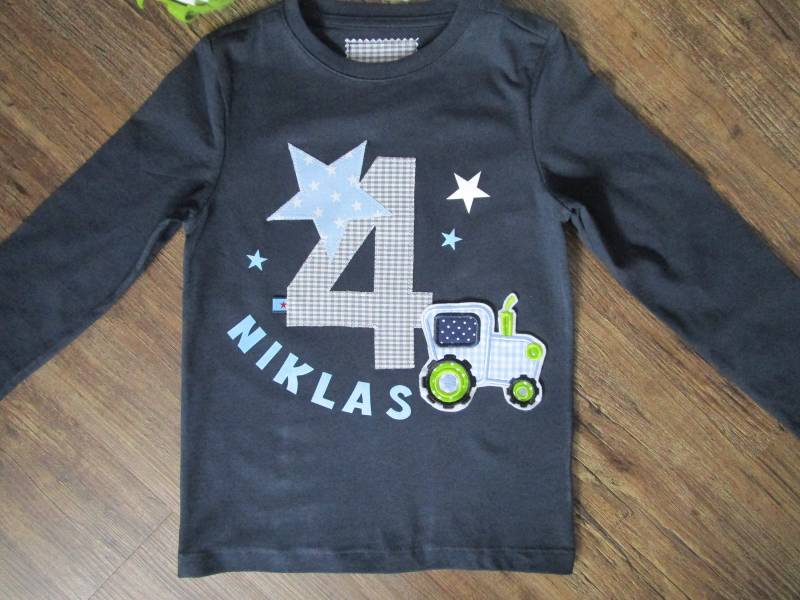 Geburtstagsshirt Mit Traktor Shirt Trecker Langarmshirt Für Kinder Zahl 1 2 3 4 5 6 7 8 9 10 Jungenshirt Jungs Jungen von Schmunzelstube