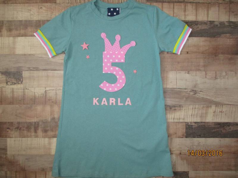 Kleid Geburtstag Pink Zahl Krone Sterne 1 2 3 4 5 6 7 8 9 Kinder Geburtstagskleid Mädchen Wunschzahl Türkis Mint von Schmunzelstube
